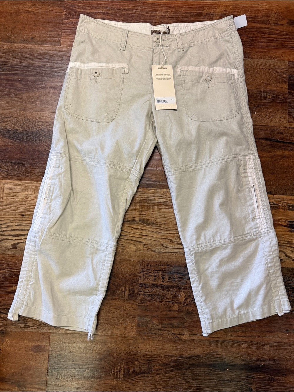 Prana Women's Light Beige Capris with Patch Pockets